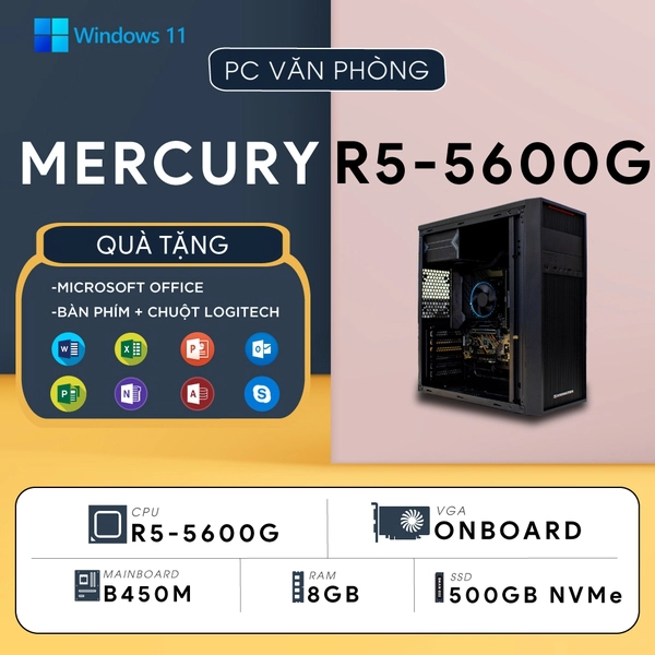 PC ST-MERCURY R7 (Ryzen 7 5700G, Radeon Graphics, Ram 8GB, SSD 500GB, 500W, Win 11) - Ảnh 3